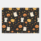Halloween Spaß Kids Cats Pumpkins Geschenkpapier Set (Vorderseite)