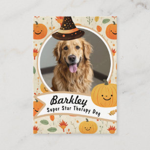 Halloween-Spaß-Kürbis-Therapie-Tier-Tauschkarte Visitenkarte