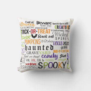 Halloween Spaß mit Words Typografy Throw Kissen