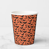 Halloween Spaß Orange/Black Flying Bats Pappbecher (Vorderseite)