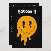 Halloween-Spaß Orange-Geist ☜ Custom Einladung (Vorne/Hinten)