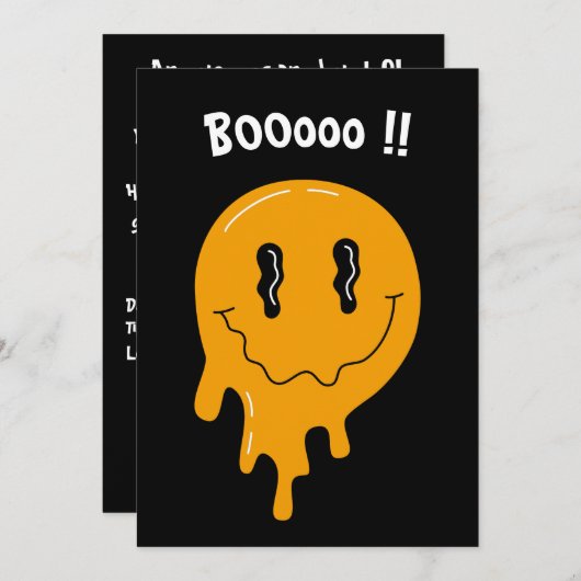Halloween-Spaß Orange-Geist ☜ Custom Einladung (Vorne/Hinten)