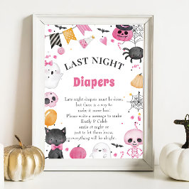 Halloween "Spate Night Diapers" Baby Showspiel Po Poster