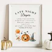 Halloween "Spate Night Diapers" Baby Showspiel Poster