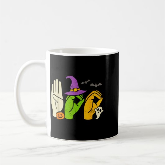 Halloween Sped Teacher Boo In Asl Boo Hands Sign L Kaffeetasse (Links)