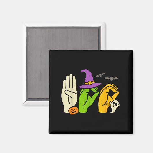 Halloween Sped Teacher Boo In Asl Boo Hands Sign L Magnet (Vorderseite/Rückseite)