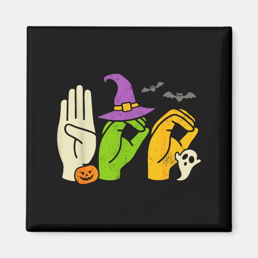 Halloween Sped Teacher Boo In Asl Boo Hands Sign L Magnet (Vorne)