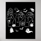 Halloween Sped Teacher Boo In Asl Boo Hands Sign L Poster (Vorne)
