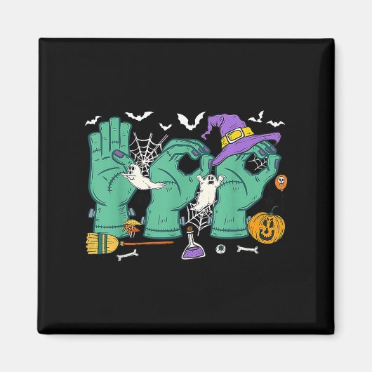 Halloween Sped Teacher Boo in Asl Boo Handzeichen Magnet (Vorne)