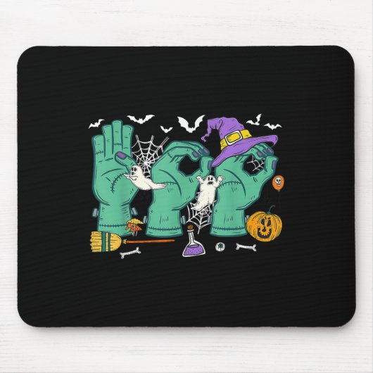 Halloween Sped Teacher Boo in Asl Boo Handzeichen Mousepad (Vorne)