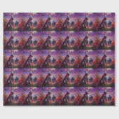 Halloween Sphynx Cat Vampire Pumpkins Beängstigend Geschenkpapier (Flach)