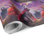 Halloween Sphynx Cat Vampire Pumpkins Beängstigend Geschenkpapier (Rolleneckpunkt)