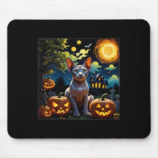 Halloween Sphynx Starry Night Mousepad (Vorne)