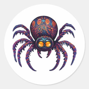 Halloween Spider Alebrije Runder Aufkleber