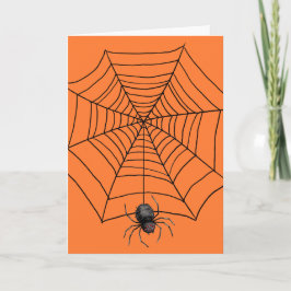 Halloween Spider auf Orange Feiertagskarte
