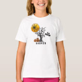Halloween Spider Bat Spooky Tree Pumpkins Name T-Shirt (Vorderseite)