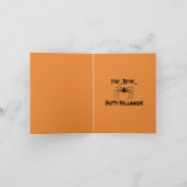 Halloween Spider Beängstigend Orange Black Designe Karte (Innenseite)