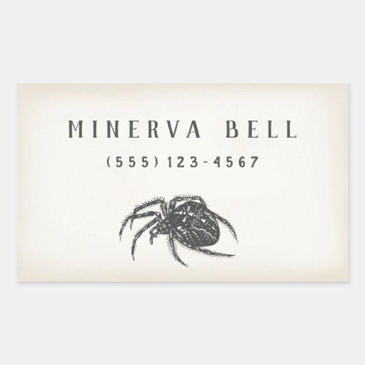 Halloween Spider Calling Card Rechteckiger Aufkleber (Vorderseite)