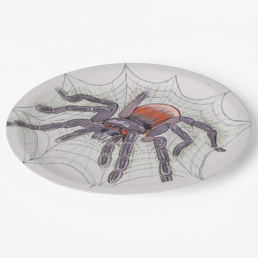 Halloween Spider Creepy Fun Pappteller (Schrägansicht)