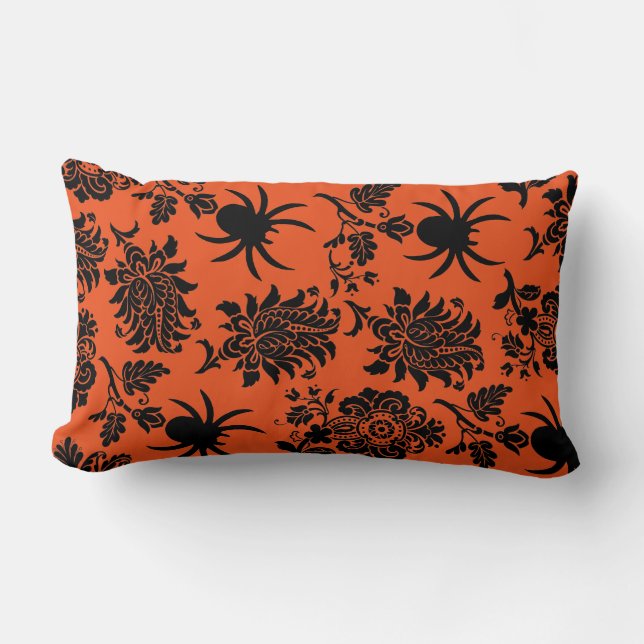 Halloween Spider Damask Kissen (Vorderseite)