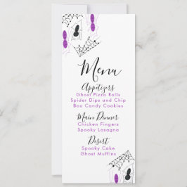 Halloween Spider Doodles Geburtstagsmenü Feiertagskarte