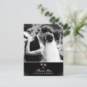 Halloween Spider Gothic Danke Foto Postkarte (Stehend Vorderseite)