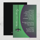 Halloween Spider (grün) Einladung (Vorne/Hinten)