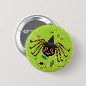 Halloween Spider Hexe mit Candy Round Button (Vorne & Hinten)