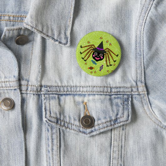Halloween Spider Hexe mit Candy Round Button (Beispiel)
