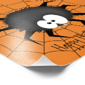 Halloween Spider im Web Fotodruck (Ecke)