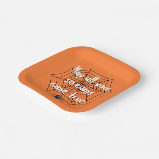 Halloween Spider im Web Pappteller (Gewinkelt)