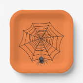 Halloween Spider im Web Pappteller (Vorderseite)