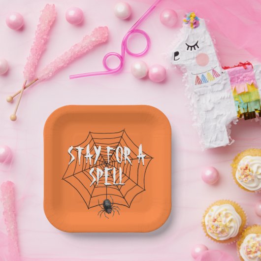 Halloween Spider im Web Pappteller (Party)