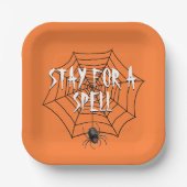 Halloween Spider im Web Pappteller (Vorderseite)
