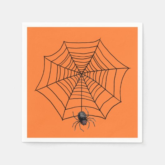 Halloween Spider im Web Serviette (Vorderseite)