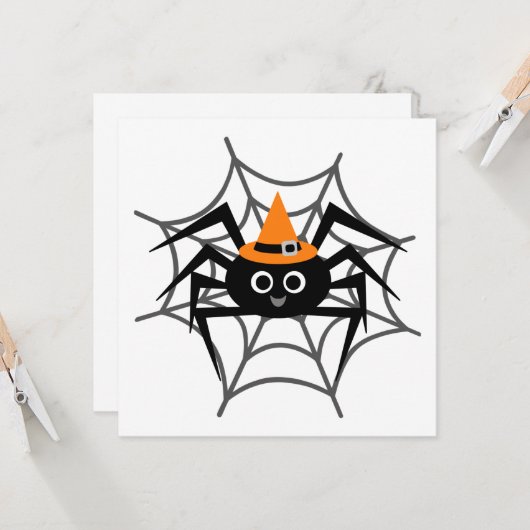 Halloween Spider in Web-Shirts und Geschenke Karte (Vorderseite/Rückseite Beispiel)
