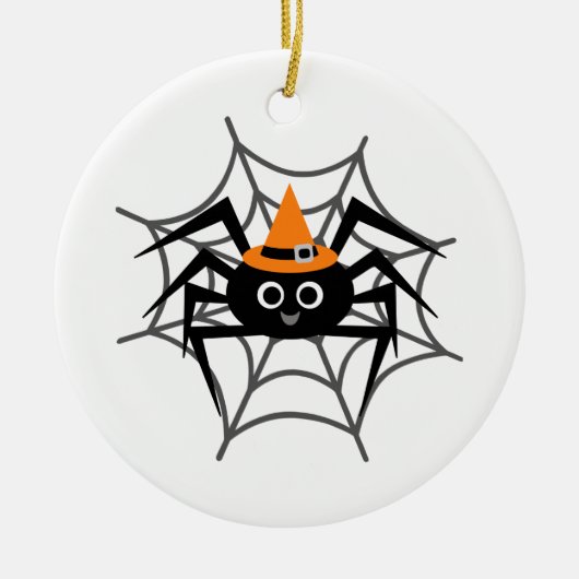 Halloween Spider in Web-Shirts und Geschenke Keramikornament (Vorne)