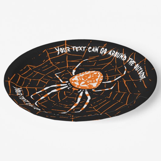 HALLOWEEN SPIDER KUSTOMIZABLE PAPPTELLER (Schrägansicht)