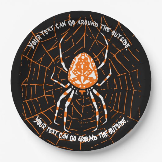 HALLOWEEN SPIDER KUSTOMIZABLE PAPPTELLER (Vorderseite)