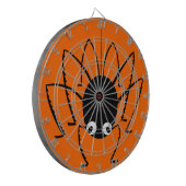 Halloween Spider Orange Dart Board mit Darts Dartscheibe (Vorderseite Links)