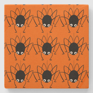 Halloween Spider Orange Stone Beverage Coaster Steinuntersetzer