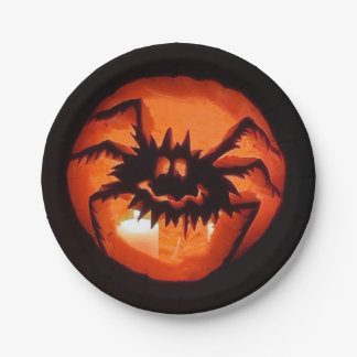 Halloween Spider Pumpkin Pappteller