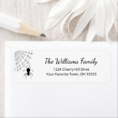 Halloween Spider Schwarz-weiße Rücksendeadresse (Insitu)