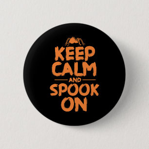 Halloween Spider Spooky Kostüm Behielt Ruhe und Lö Button