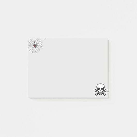 Halloween Spider und Skull & Bones Post-it Klebezettel (Vorderseite)