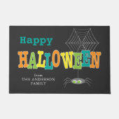 Halloween Spider und Web-farbiges glückliches Hall Fußmatte (Vorderseite)