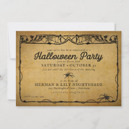 Halloween Spider | Vintages gotisches Party Einladung