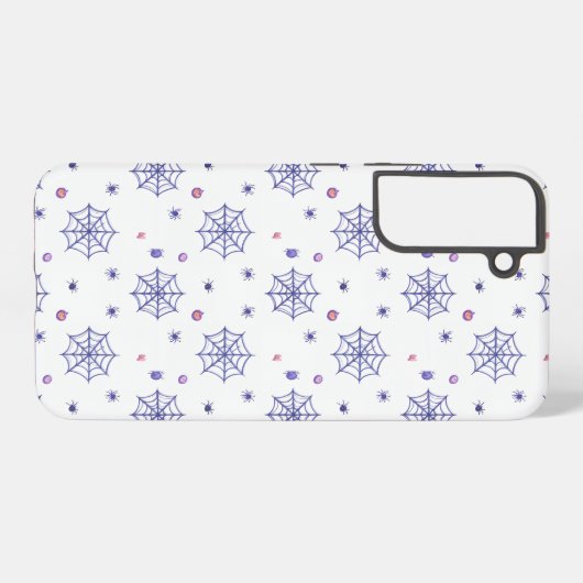 Halloween Spider Web and Candy Pattern Samsung Galaxy Hülle (Rückseite (Horizontal))