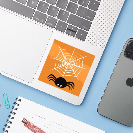 Halloween Spider Web Aufkleber (Laptop mit iPhone)