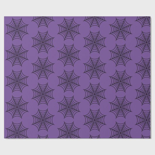 Halloween Spider Web Black Lila Goth Spooky Geschenkpapier (Flach)